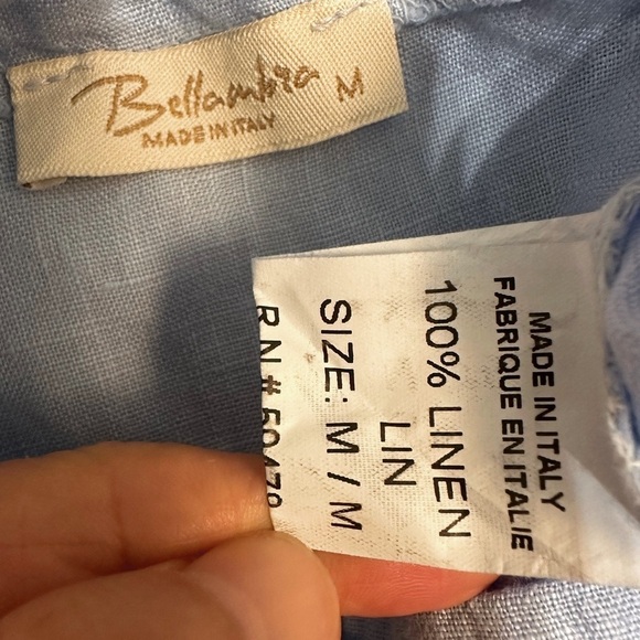 🛍️ light blue 100% Linen  dress with adjustable neck line - Picture 10 of 10